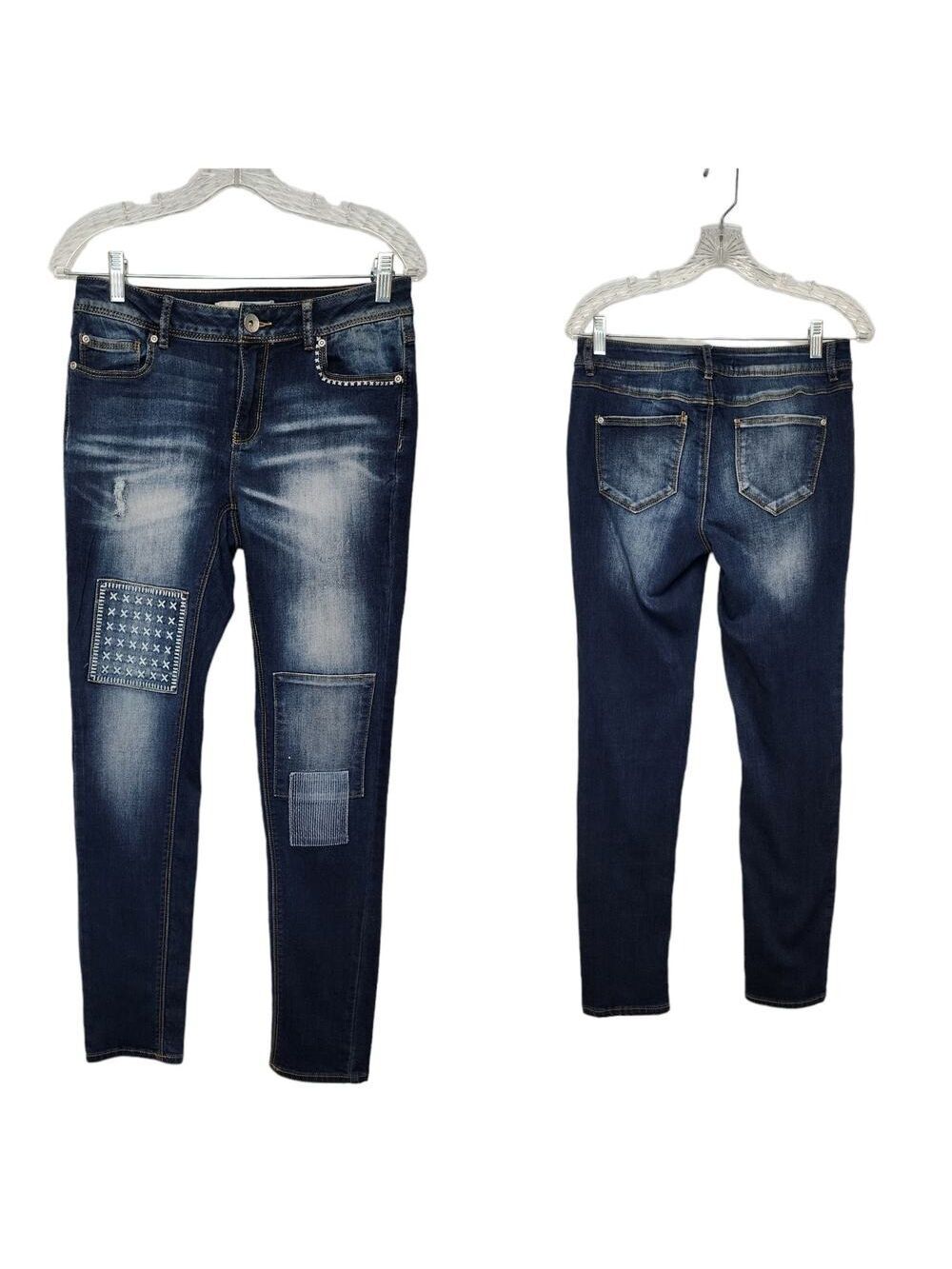 East 1946 Comtempory Distressed Patchwork Skinny Jeans Size 6